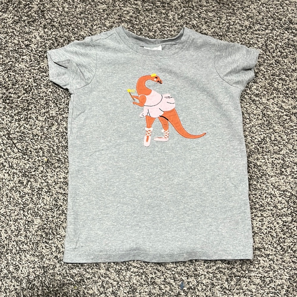 Hanna Andersson girls ballerina dinosaur short sleeve tshirt, 8